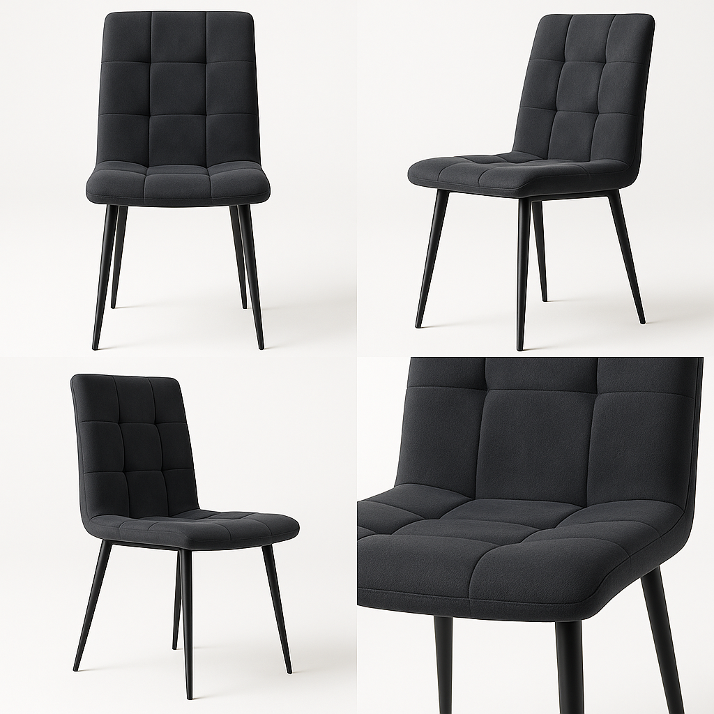 The Nomi Dining Chair Set (2) – Charcoal Suede