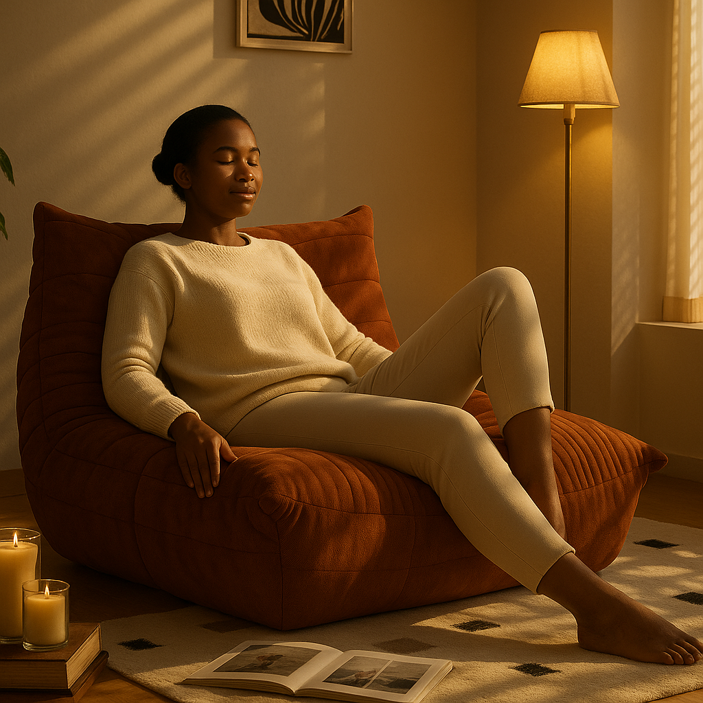 Sade Lounge Chair – Burnt Caramel Suede