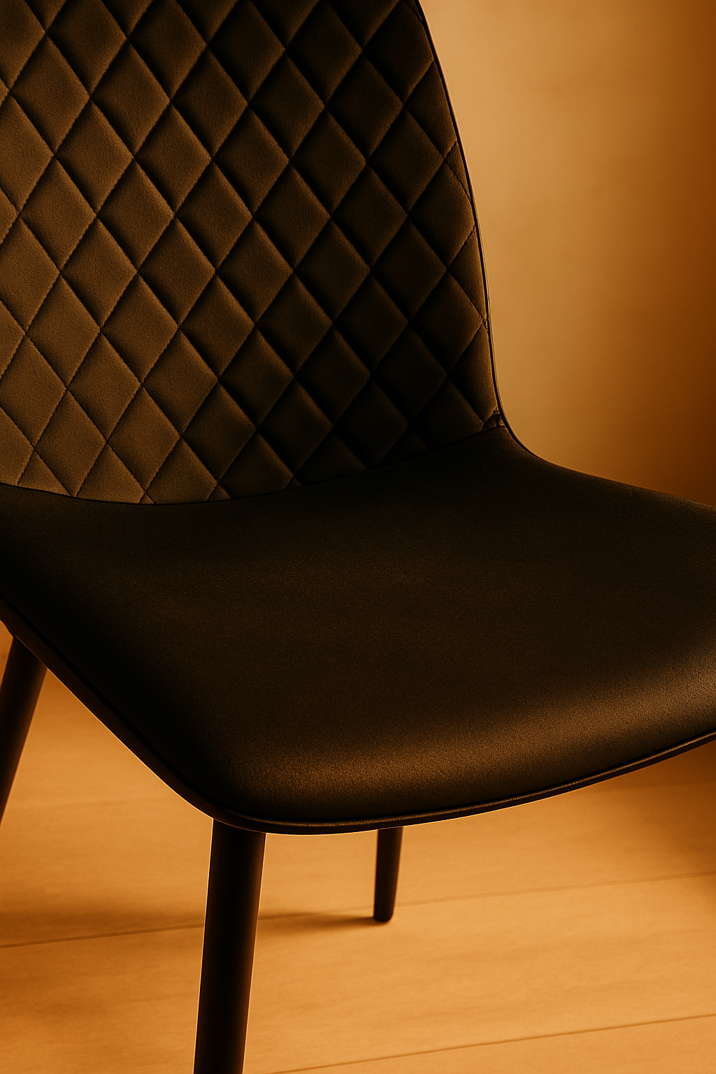 The Aurelia Quilted Dining Chair – Noir Velvet Edition