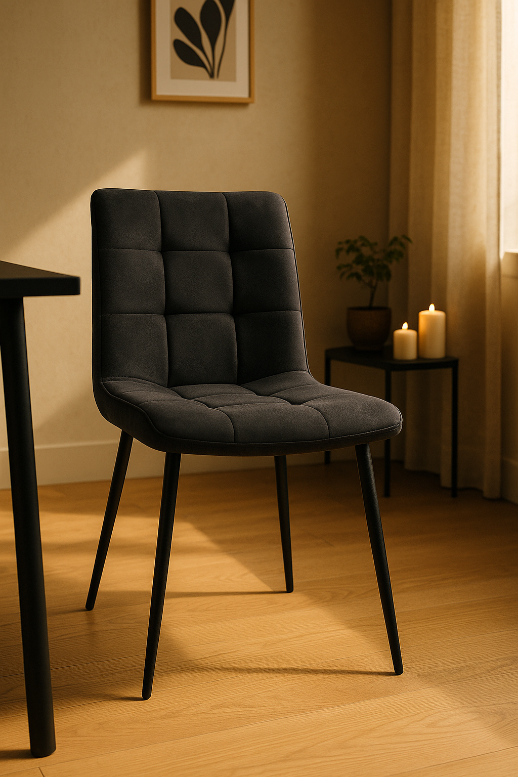 The Nomi Dining Chair Set (2) – Charcoal Suede